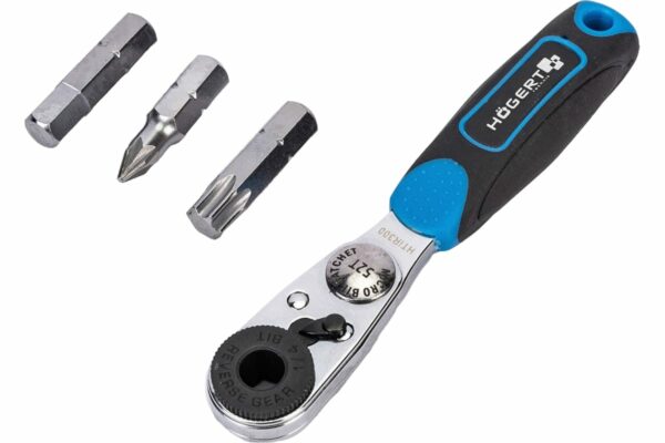 HOEGERT Набор бит с трещоткой 1/4", SL, PH, PZ, HEX, Torx, Torx c отверстием, 33 шт. — изображение 3