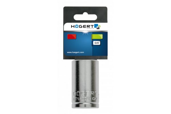 HOEGERT Торцевая головка шестигранная 1/4", 10 мм, CrV50BV30, DIN 3124, ASS-drive — изображение 2