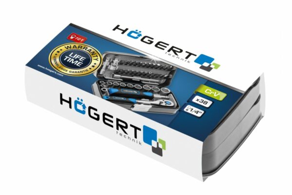 HOEGERT Набор инструментов, 38 шт., 1/4" — изображение 6