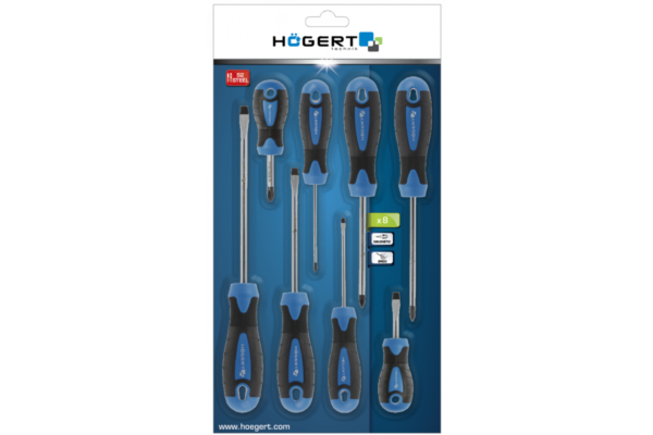 HOEGERT Набор отверток 8 шт., S2 — изображение 2