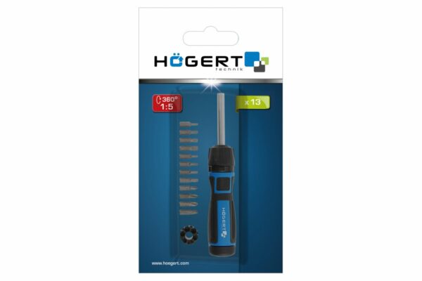 HOEGERT Отвертка со сменными битами и редуктором 1:5 — изображение 4