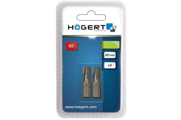 HOEGERT Биты TORX 10, 25 мм, сталь S2, 2 шт. — изображение 2