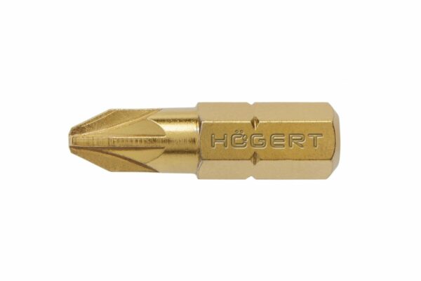 HOEGERT Биты PZ2 25 мм, сталь S2, нитрид титана, 5 шт.
