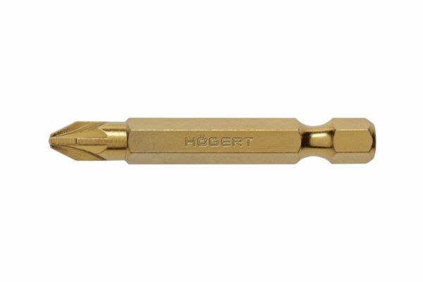HOEGERT Биты PZ2 50 мм, сталь S2, нитрид титана, 2 шт.
