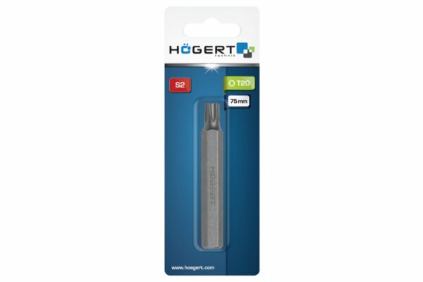 HOEGERT Бита Т20, 75 мм, M10, сталь S2 — изображение 2