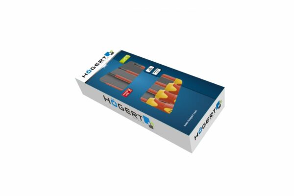 HOEGERT Набор изолированных отверток 1000 V с отверткой индикатором напряжения, сталь S2, 5 шт. — изображение 2