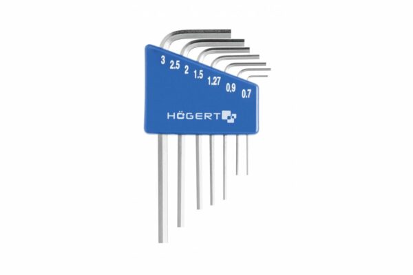 HOEGERT Набор шестигранных Г-образных ключей 0,71-3 мм, CrV, 7 шт.