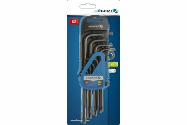 HOEGERT Набор Г-образных  ключей TORX, Т10-Т50, 9 шт. — изображение 2