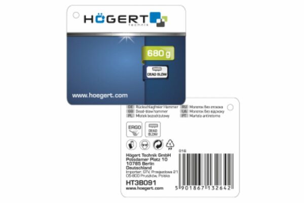 HOEGERT Топор 600 г с деревянной рукояткой — изображение 2