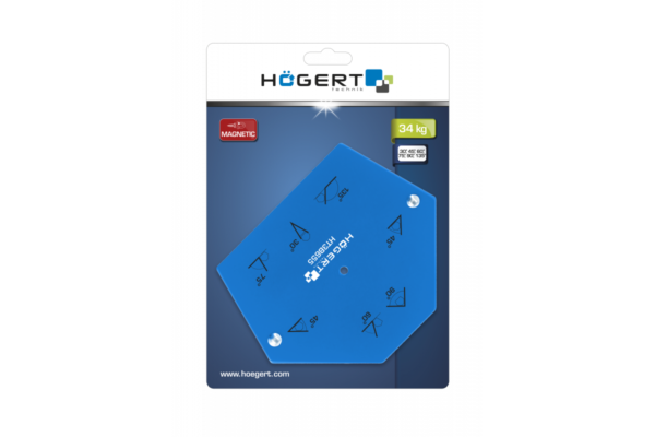 HOEGERT Шестигранный магнитный угольник для сварочных работ 22,5кг, размер: 120х90х18мм — изображение 2