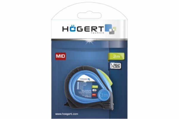 HOEGERT Рулетка 5 м, 19 мм, MID, покрыта нейлоном, стопор ленты — изображение 2