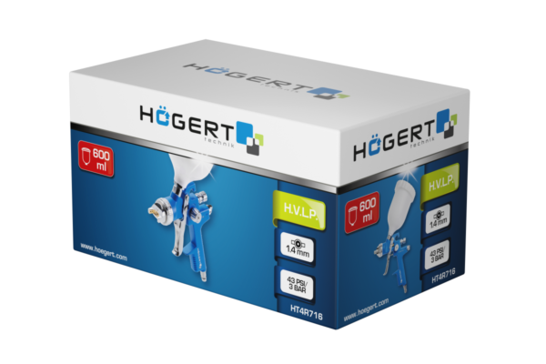HOEGERT Пистолет-распылитель с верхним бачком, 100 мл — изображение 3