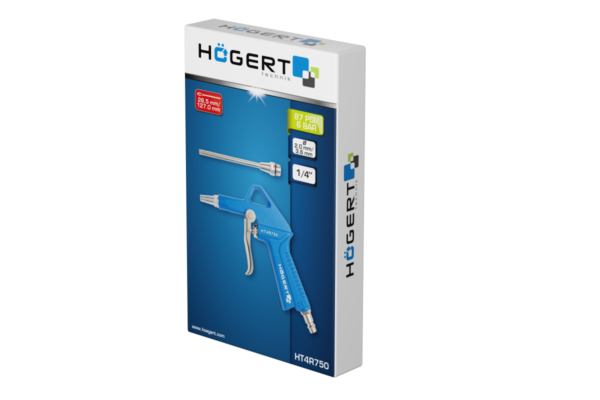 HOEGERT Пистолет для продувки, короткое и длинное сопло — изображение 2