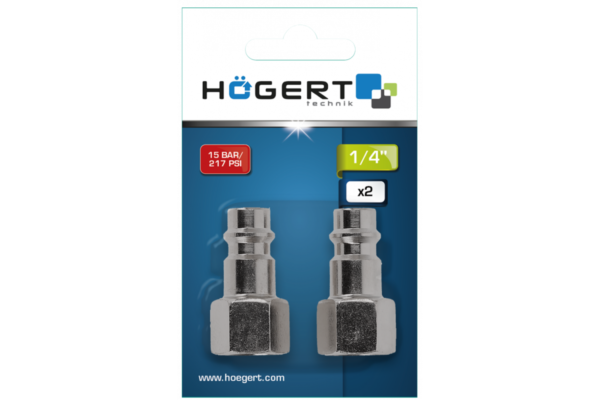 HOEGERT Штуцер с муфтой соединительной F1/4", 2шт. — изображение 2