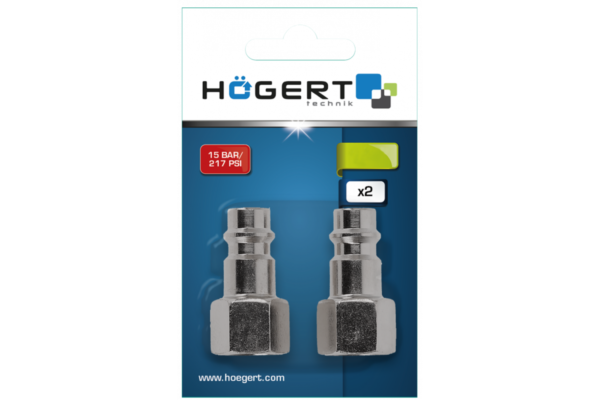 HOEGERT Штуцер с муфтой соединительной 6,3мм, 2шт. — изображение 2