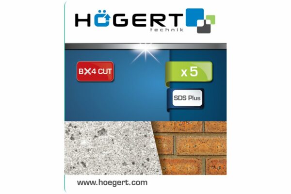 HOEGERT Набор сверл по бетону SDS+, 5 шт. — изображение 2