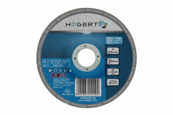 HOEGERT Диск отрезной по стали 125 х 0,8 х 22,23 мм