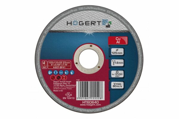HOEGERT Диск отрезной по цветному металлу 125 х 1,6 х 22,23 мм