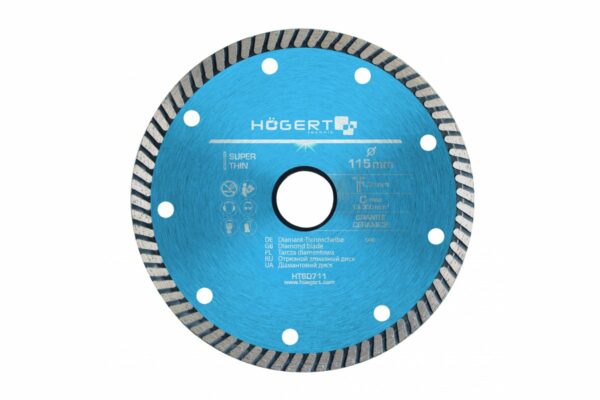 HOEGERT Диск отрезной алмазный супертонкий 125 х 1,4 х 22,2 мм