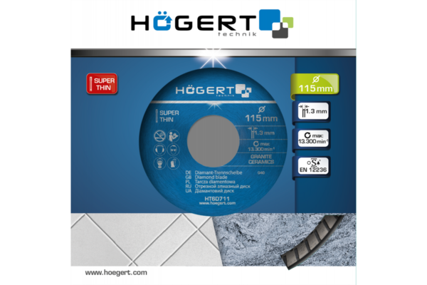 HOEGERT Диск отрезной алмазный супертонкий 125 х 1,4 х 22,2 мм — изображение 2