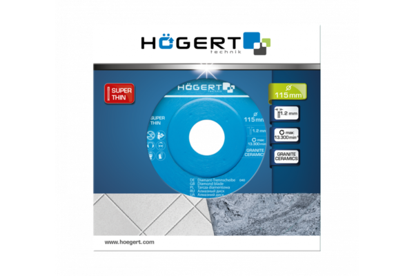 HOEGERT Диск отрезной для плитки 125 х 1,2 х 22,2 мм — изображение 2