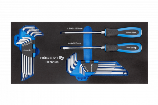 HOEGERT Набор отверток, ключи HEX и TORX 20 шт., ложемент EVA