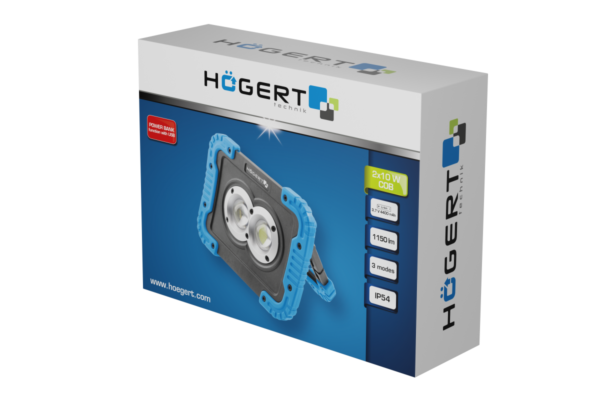 HOEGERT Светодиодный аккумуляторный фонарь 1150 люмен, USB — изображение 2