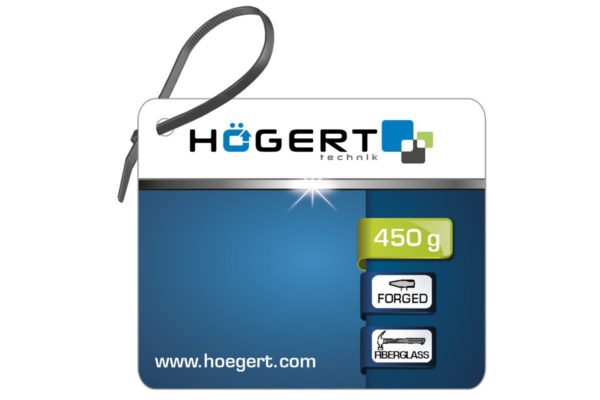 HOEGERT Молоток столяра 450 г., с рукояткой из стекловолокна — изображение 2