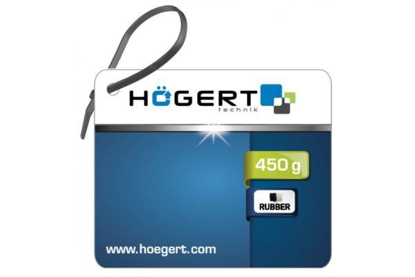HOEGERT Молоток резиновый, черно-белый 450 г с деревянной рукояткой — изображение 2