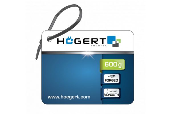 HOEGERT Молоток плотника монолитный, 600 г., с рукояткой из стекловолокна черный — изображение 2
