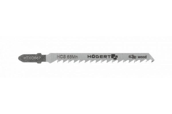 HOEGERT Полотно для электролобзика по дереву  100 мм,  6TPI, чистый  рез, 5 шт T101D