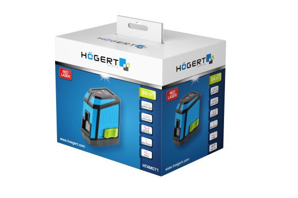 HOEGERT Нивелир лазерный, красный 24м — изображение 6