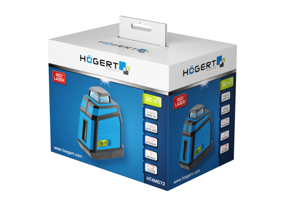 HOEGERT Нивелир лазерный, красный 30м 3D — изображение 6