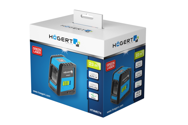HOEGERT Нивелир лазерный, зеленый 23м — изображение 6