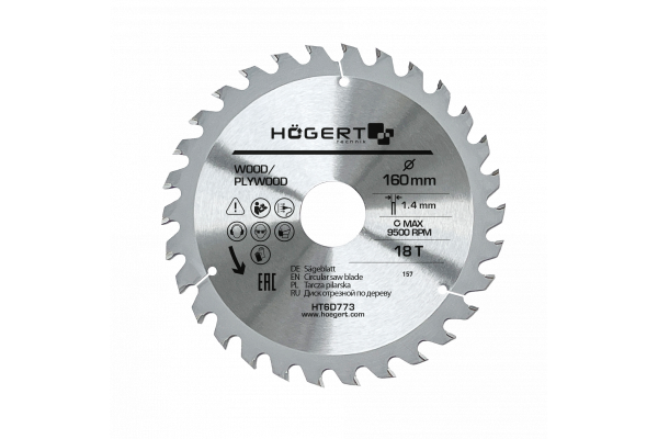 HOEGERT Диск пильный по дереву 185x60Tx30, Mn65