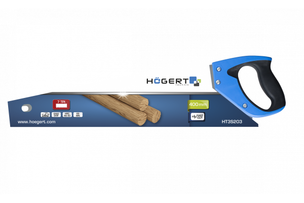 HOEGERT Пила-ножовка 450 мм, 7 TPI — изображение 2