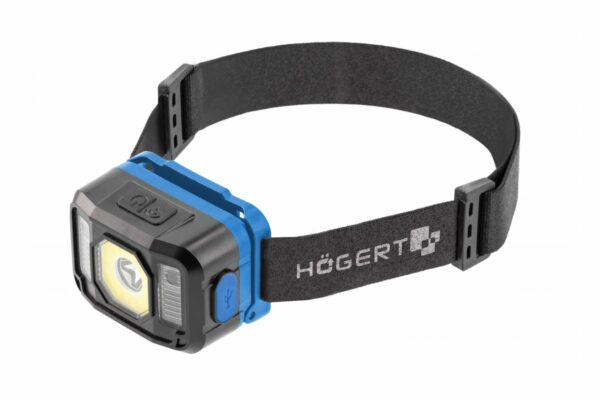 HOEGERT Налобный фонарь с датчиком движения USB 7 функций