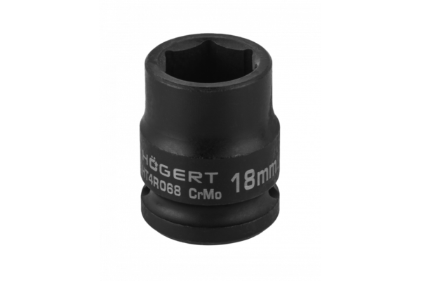 HOEGERT Головка торцевая ударная шестигранная 1/2", 18 мм, DIN 3121, CrMo