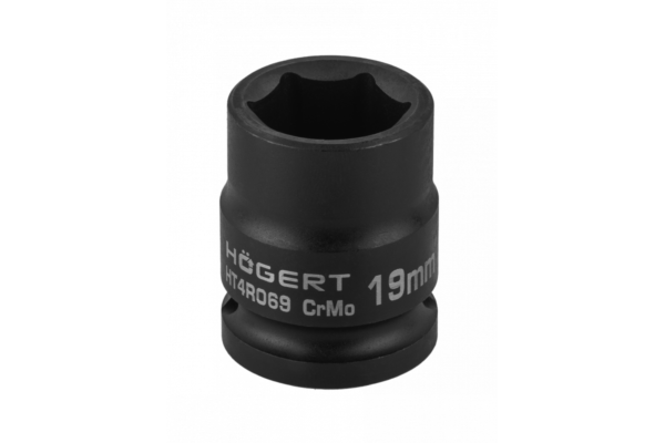 HOEGERT Головка торцевая ударная шестигранная 1/2", 19 мм, DIN 3121, CrMo