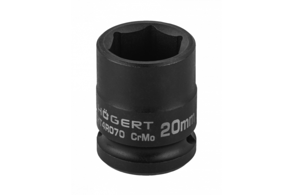 HOEGERT Головка торцевая ударная шестигранная 1/2", 20 мм, DIN 3121, CrMo