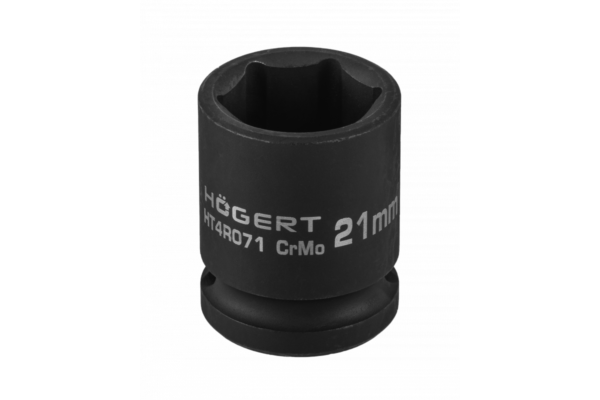 HOEGERT Головка торцевая ударная шестигранная 1/2", 21 мм, DIN 3121, CrMo