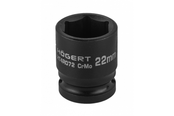 HOEGERT Головка торцевая ударная шестигранная 1/2", 22 мм, DIN 3121, CrMo