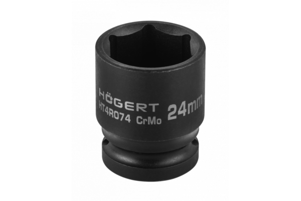 HOEGERT Головка торцевая ударная шестигранная 1/2", 24 мм, DIN 3121, CrMo