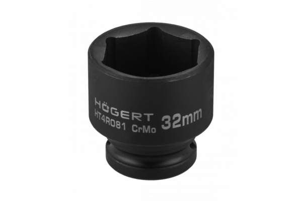 HOEGERT Головка торцевая ударная шестигранная 1/2", 32 мм, DIN 3121, CrMo