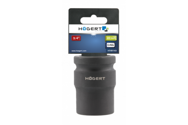 HOEGERT головка ударная 3/4 ", короткая 22 мм, CrMo — изображение 2