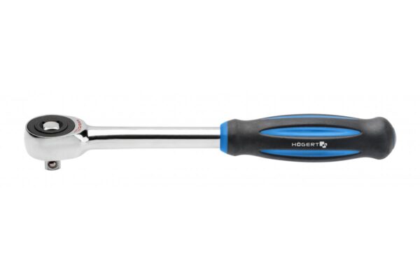HOEGERT Трещотка 1/4", 60 зубцов,  сталь CrMo, ротационная