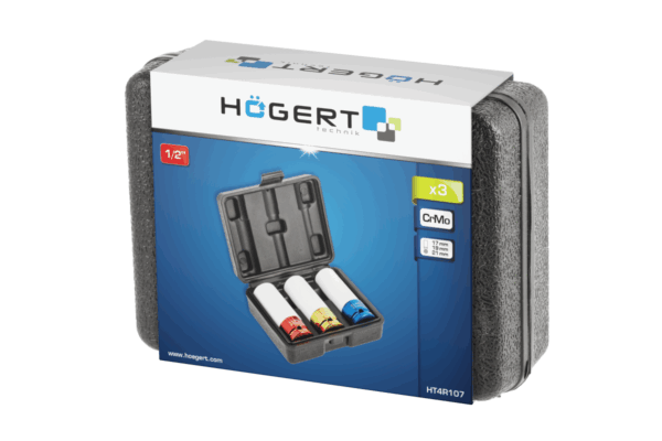 HOEGERT Набор ударных головок для литых дисков 3 шт., 1/2'' — изображение 3